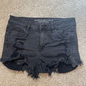 American Eagle Outfitters Black Distressed Women's Shorts